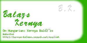 balazs kernya business card